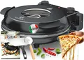 KESSER® Pizza-Ofen elektrisch bis 400 Grad | Elektrischer Pizzabäcker 1200W mit feuerfester Steinplatte & Timer Durchmesser 32cm | 5 Heizstufen & Sichtfenster | inkl. Pizzaschneider & Rezeptbuch