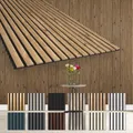 Hexim Wanddekoobjekt AP08 (Akustikpaneele 278x60cm - flexible Lamellenwand Holz MDF Wandpaneele Lamellenverkleidung Wandverkleidung Innendekoration schalldämmend (1 Paneel / 1,67 m² Pecan - AP08), AP08 - Pecan