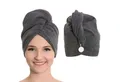 ZOLLNER Turban-Handtuch, Mikrofaser (2-St), 25 x 65 cm, 80% Polyester, 20% Polyamid, mit Knopfverschluss