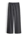 OPUS Damen City Pants | MELANE Dynamic Wide Leg Pants mit Twillstruktur warm Grey Melange, 38