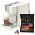 Tchibo Qbo MILK MASTER Premium Kapselmaschine inkl. 30 recyclebare Qbo Kapseln für Cappuccino, Espresso, Caffè Crema, Milchschaum auf Knopfdruck mit abnehmbarem Milchtank 300ml, White Cashmere