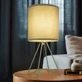 Nachttischlampe Beistellleuchte Tischleuchte Textilschirm E14 blassgrün Metall