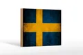 FEMER Holzschild Flagge 18x12cm Schweden Fahne