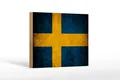 Holzschild Flagge 18x12 cm Schweden Fahne Holz Deko Schild