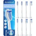 8er demirdental Sensitive Aufsteckbürsten für Philips Sonicare | Weiß - Weiß