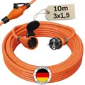 Verlängerungskabel 10 Meter IP54 Außen Verlängerung 10m Stromkabel Außenbereich Kabel Strom Verlaengerungskabel Gummikabel H07BQ-F 3x1,5 Schuko Outdoor Extension Cord