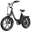 KOOLUX E-Bike 20*4 zoll E-fahrrad 48V15.6AH Elektrofahrrad klapprad Bis zu 120km Shimano 7-Gang Pedelec Cityrad - Schwarz