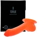 Frei Haus: Toylie Latex Penishülle Adam Neon-Orange mit Basisplatte, hauteng