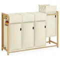 AdelDream Ausziehwäschekorb AdelDream Bambus Wäschesammler beige 200 l