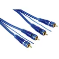 Hama Cinch-Kabel 5m. (doppelt geschirmtes Cinch-Audio-Kabel, vergoldete Cinch-Stecker, 2x2 RCA-Stecker, robuste Lautsprecherkabel aus OFC-Kupfer m. Remoteleitung für Heimkino, HiFi-Anlagen) blau