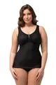 Ulla Popken Damen große Größen Übergrößen Plus Size Shaping-Hemd, Nadelstreifen, ohne BH tragbar schwarz 100D 705637100-100D