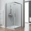 Schulte Kristall/Trend Eckeinstieg II 80 x 80 x 185 cm Echtglas klar hell