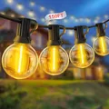 LED Lichterkette Außen 45M 150FT Outdoor Beleuchtung Strom mit 62+2 G40 Glühbirnen Aussen Lichterkette Wetterfest für Garten Balkon Terrasse Pavillon Hochzeiten Party Lights