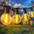 LED Lichterkette Außen 45m 150FT Wetterfest mit 62 G40 Glühbirnen für Garten