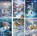 Iloda 10 Weihnachtskarten mit Umschlag 22-0175, Glückwunsch-karten für Weihnachten, Weihnachtsgrußkarten mit 6 tollen Motiven und Neujahrsgrüßen