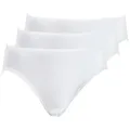 Schöller Bikinislip 3er Pack Damen Bikinislip Baumwolle (Packung, 3-St) Zwickel weiß 44