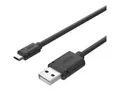 Unitek - USB A zu Micro USBUSB Kabel / 1 Meter schnelles Laden und Synchronisieren / 2,5 A/USB 2.0 480 Mbps / 100% schwarzes PVC-beschichtetes Kupfer