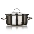 8591022609941 GARNEK EMALIOWANY 22cm 3,7L Z POKRYWĄ BANQUET METALLIC BLACK Banqu