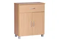 Wohnling Sideboard WL1.335 Buche WL1.335 60x75x30cm Kommode Schrank Kleine Holz (SETE Buche mit 2 Schubladen & 2 Türen 60x75x30 cm), Design Kommode Anrichte Flur-Schrank mit Griffen