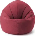 Lumaland Sitzsack Interior Line - Sitzkissen Runder - Indoor - 300l Füllung - 120 x 80 x 75 cm - Rot