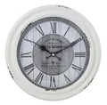 Nostalgie Wanduhr Ø 27cm Retro Uhr Weiß Metall Chic Antique 22031719