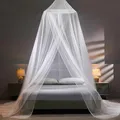 Sekey Großes Moskitonetz 0.6 x 2.5 x 12 m, 220 Mesh Feinmaschiges Doppelbett Einzelbett Mückenschutz mit Klebehaken Schrauben, 1 Eingänge, Fliegengitter Insektennetz für Indoor Outdoor Reise, Weiß