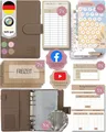 BeginnerBudget Ringbuchmappe Budget Planner Starter-Set Sparbuch zum Geld Sparen + Spar-Challenges, Braun