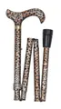 Design-Faltstock Leopard, Derbygriff stabiles ABS, Stock Leichtmetall mit tollem Wildkatzen-Muster, höhenverstellbar, faltbar, Gummipuffer.