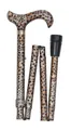 Stockshop Gehstock Faltstock Leopard, Derbygriff ABS, Leichtmet., höhenverst., faltbar