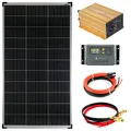 solartronics Komplettset 1x140 Watt Solarmodul 600 Watt NP600 reiner Sinus Gold Spannungswandler Laderegler gelb Kabel Photovoltaik Inselanlage