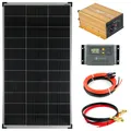 Komplettset 1x140 Watt Solarmodul 600 Watt NP600 Wandler 10A Laderegler gelb Sol