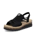 Rieker Damen Pantoletten V7972, Frauen Slipper,Schlupfschuhe,schluepfschuhe,Slides,Slip-ons,Backless Slipper,Mules,schwarz (00),36 EU / 3.5 UK