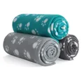 wometo Tierdecke 3er Set Tierdecke eco-line aus 100% recyceltem Fleece, OEKO-TEX®, süßer Pfötchen-Print, aus 100% recyceltem Material