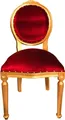 Casa Padrino Barock Medaillon Luxus Esszimmer Stuhl ohne Armlehnen in Bordeaux / Gold