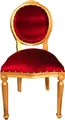 Casa Padrino Barock Medaillon Luxus Esszimmer Stuhl Bordeaux / Gold Möbel