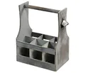 KESPER Flaschenträger ANTIK mit eingebautem Flaschenöffner / Tray / Six-Pack