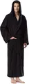Arus Herren Bademantel mit Kapuze, knöchellang, XXL-3XL Lang, Schwarz