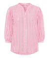 BRAX Damen Style Violet Linen Lurex Stripe Bluse