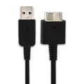 subtel USB Kabel 1m kompatibel mit Sony PS Vita (PCH-1000 / PCH-1004) / PS Vita (PCH-1100 / PCH-1104) Ladekabel System Connector auf USB A 2.0 Datenkabel schwarz PVC