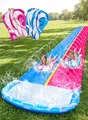 JOYIN 22,5ft/685.8cm Wasserrutsche und 2 Bodyboards, Garten-Wasserrutsche Sommer-Rutsch-Wasserrutschen Wasserspielzeug mit eingebautem Sprinkler für Outdoor-Wasserspaß für Kinder, Blau, Rosa