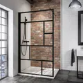 Schulte ExpressPlus 7T Alexa Style 2.0 Black Style Duschwand Walk-In Dekor Atelier 1 Schwarz 140 cm / 200 cm inkl. fixil-Glassiegel - EP369112 68 1660