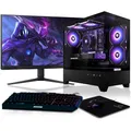 BEASTCOM Q5 | Pro Gaming PC | AMD Ryzen 7 8700F 6X 5GHz 16 Threads | RTX 3050 4GB | 16GB RAM | 1TB NVMe SSD | 27" LED Monitor + Tastatur-Set | WiFi 5 | Win 11