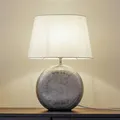 Lindby Tischlampe, Tischleuchte Stoffschirm weiß, Nachttischlampe, Stoffschirmla