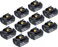 Makita Akku Set 10x BL 1850 B 18 V 5,0 Ah / 5000 mAh Li-Ion Akku ( 10x 197280-8 )