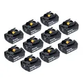 Makita Akku Set 10x BL 1850 B 18 V 5,0 Ah / 5000 mAh Li-Ion Akku - 10x 197280-8