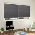 Doppelplissee Wabenplissees Ohne Bohren Mit Klemmträger Dunkelgrau-weiß 110 X 120 Cm - Woltu