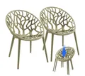 STEELSØN Gartenstuhl Quanta wetter- & UV-beständig, stapelbar (2er Set, olivgrün), Schalenstuhl outdoor geeignet, verfügbar als 2er, 4er & 6er Set