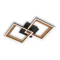 Briloner LED Deckenleuchte schwarz-Holz 2xLED/11W