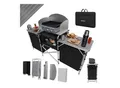 24MOVE® Campingküche CAMPO faltbar, Alu Outdoorküche mit Arbeitsplatte und Staufächern inkl. Windschutz und Tragetasche