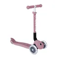 GLOBBER JUNIOR Foldable Lights ECO - Tretroller, 120/80 mm, ABEC 9, 3-rädrig, LED-Leuchtrollen, Beere